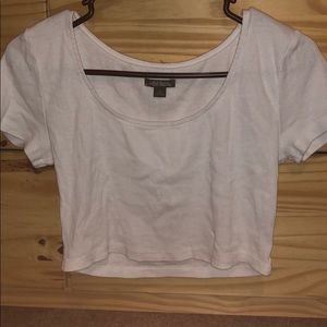 plain white crop top